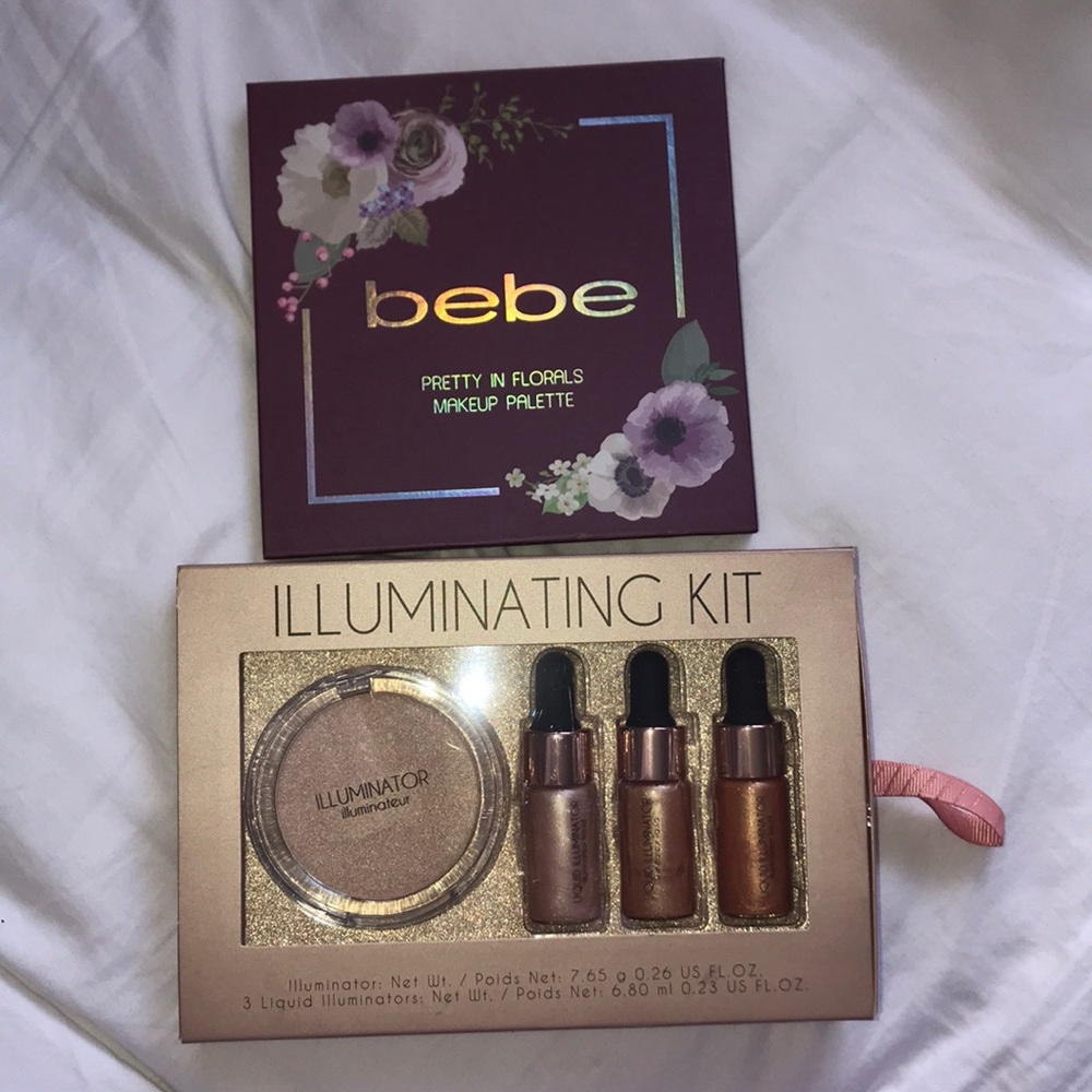 makeup palette and highlight kit